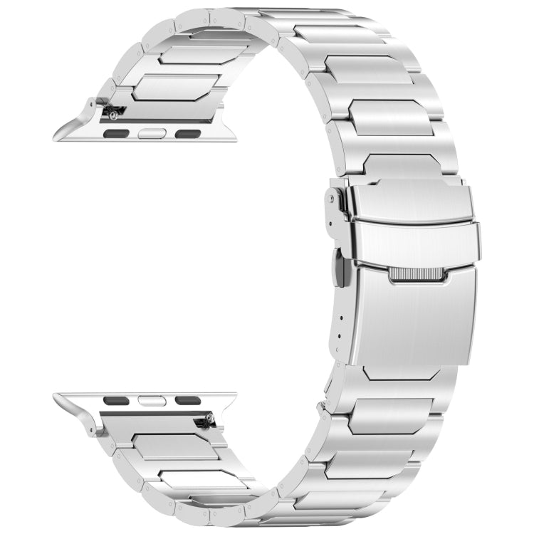 For Apple Watch Series 9 41mm I-Shaped Titanium Metal Watch Band(Silver) - Watch Bands by PMC TechLife | Online Shopping South Africa | PMC TechLife
