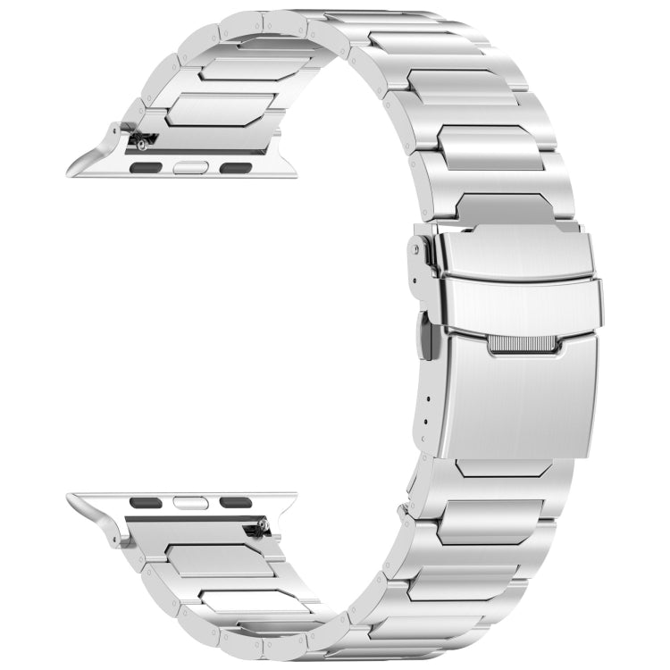For Apple Watch Series 7 45mm I-Shaped Titanium Metal Watch Band(Mirror Silver) - Watch Bands by PMC TechLife | Online Shopping South Africa | PMC TechLife