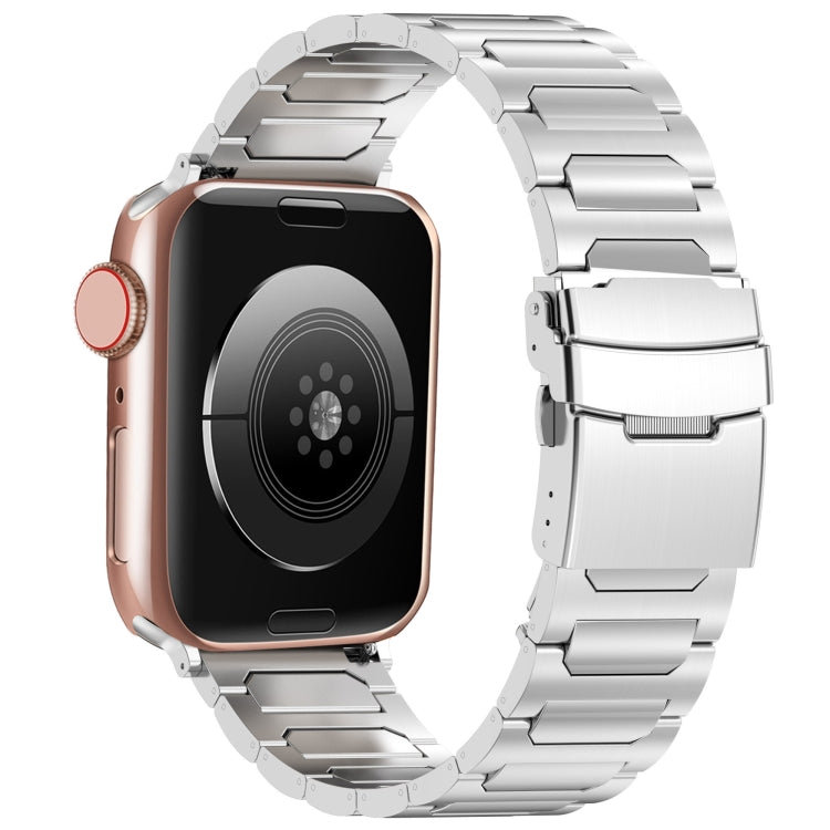 For Apple Watch SE 40mm I-Shaped Titanium Metal Watch Band(Mirror Silver) - Watch Bands by PMC TechLife | Online Shopping South Africa | PMC TechLife
