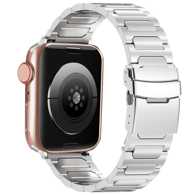 For Apple Watch SE 40mm I-Shaped Titanium Metal Watch Band(Silver) - Watch Bands by PMC TechLife | Online Shopping South Africa | PMC TechLife