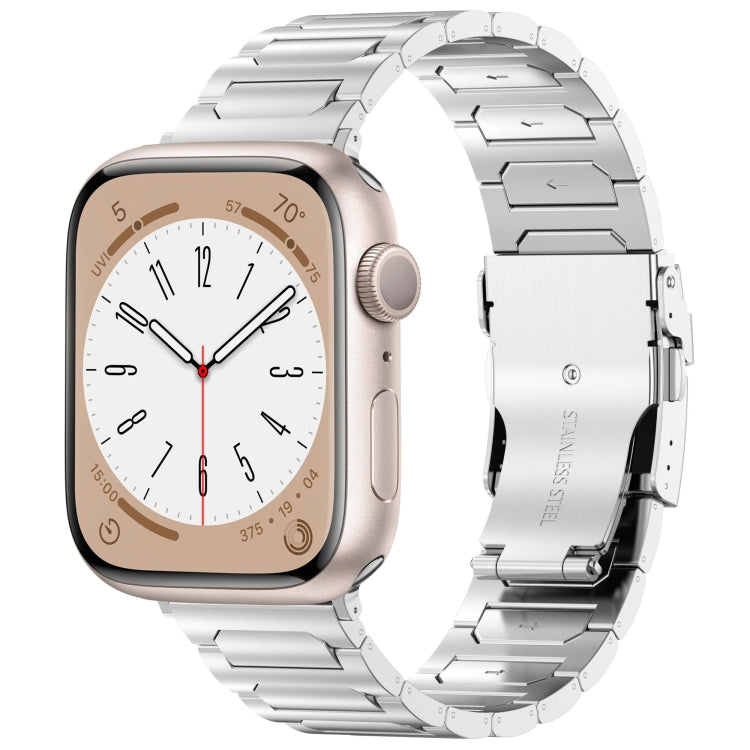 For Apple Watch SE 44mm I-Shaped Titanium Metal Watch Band(Silver) - Watch Bands by PMC TechLife | Online Shopping South Africa | PMC TechLife