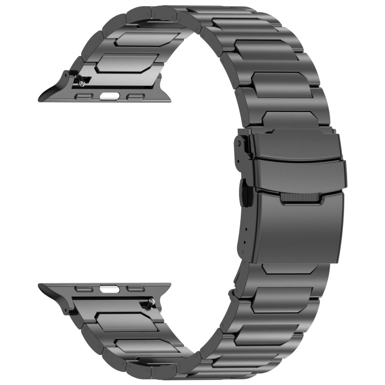 For Apple Watch Series 6 40mm I-Shaped Titanium Metal Watch Band(Black) - Watch Bands by PMC Jewellery | Online Shopping South Africa | PMC Jewellery