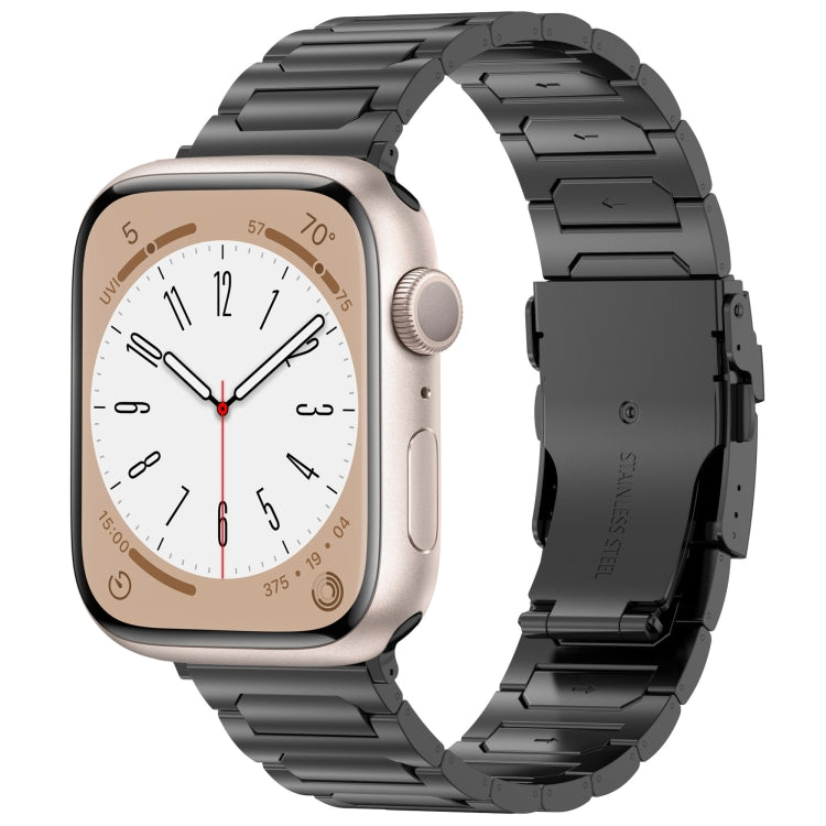 For Apple Watch 42mm I-Shaped Titanium Metal Watch Band(Black) - Watch Bands by PMC TechLife | Online Shopping South Africa | PMC TechLife