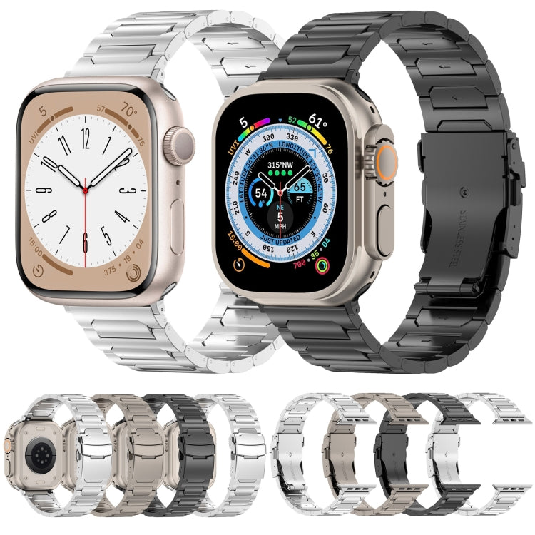 For Apple Watch Series 7 45mm I-Shaped Titanium Metal Watch Band(Titanium) - Watch Bands by PMC Jewellery | Online Shopping South Africa | PMC Jewellery