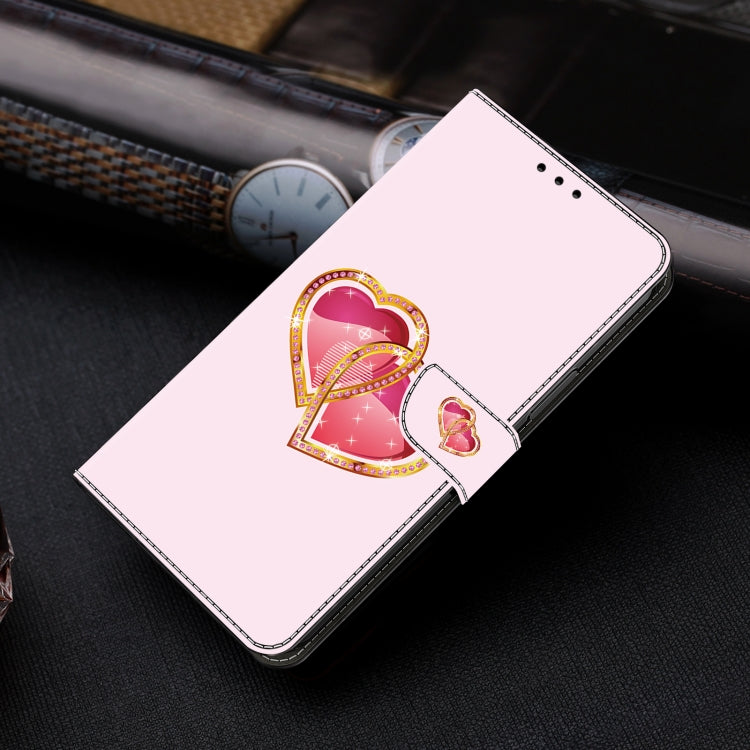 For Honor 90 Lite Crystal Painted Leather Phone case(Love Peach) - Honor Cases by PMC TechLife | Online Shopping South Africa | PMC TechLife | Buy Now Pay Later Mobicred
