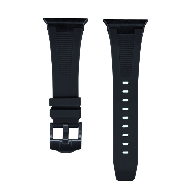 For Apple Watch SE 44mm Loners Liquid Silicone Watch Band(Black Black) - free shipping - PMC TechLife - Order now!