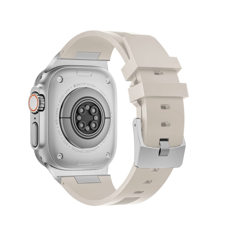 For Apple Watch SE 44mm Loners Liquid Silicone Watch Band(Silver Starlight) - free shipping - PMC TechLife - Order now!