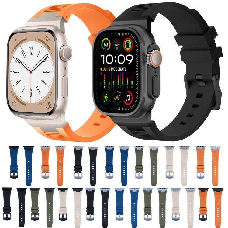 For Apple Watch Series 3 42mm Loners Liquid Silicone Watch Band(Silver Starlight) - Watch Bands by PMC TechLife | Online Shopping South Africa | PMC TechLife