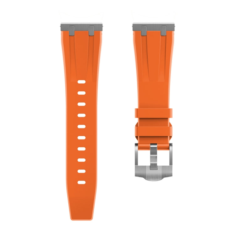 20mm Flat Head Silicone Watch Band(Silver Orange) - 20mm Bands by PMC TechLife | Online Shopping South Africa | PMC TechLife
