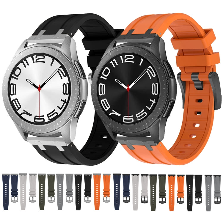 22mm Flat Head Silicone Watch Band(Silver Green) - free shipping - PMC TechLife - Order now!