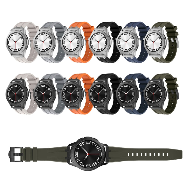 20mm Flat Head Silicone Watch Band(Black Orange) - 20mm Bands by PMC TechLife | Online Shopping South Africa | PMC TechLife