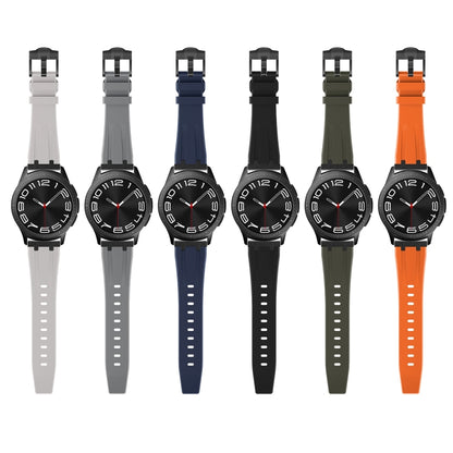 22mm Flat Head Silicone Watch Band(Silver Black) - 22mm Bands by PMC Jewellery | Online Shopping South Africa | PMC Jewellery