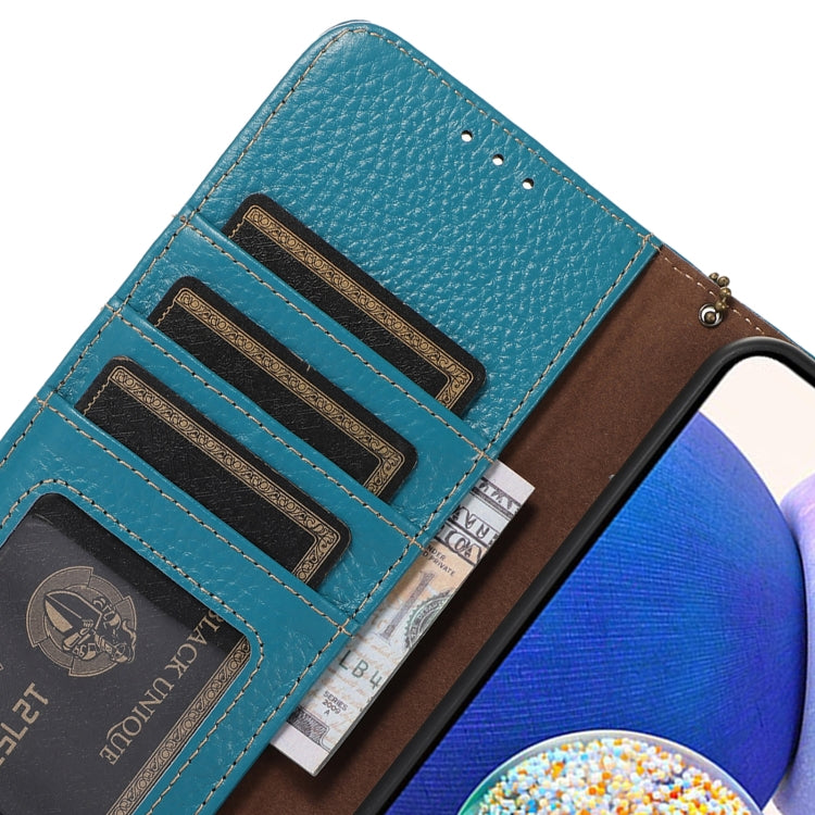 For OnePlus Nord CE4 5G / K12 5G Genuine Leather Litchi Texture RFID Leather Phone Case(Blue) - free shipping - PMC TechLife - Order now!