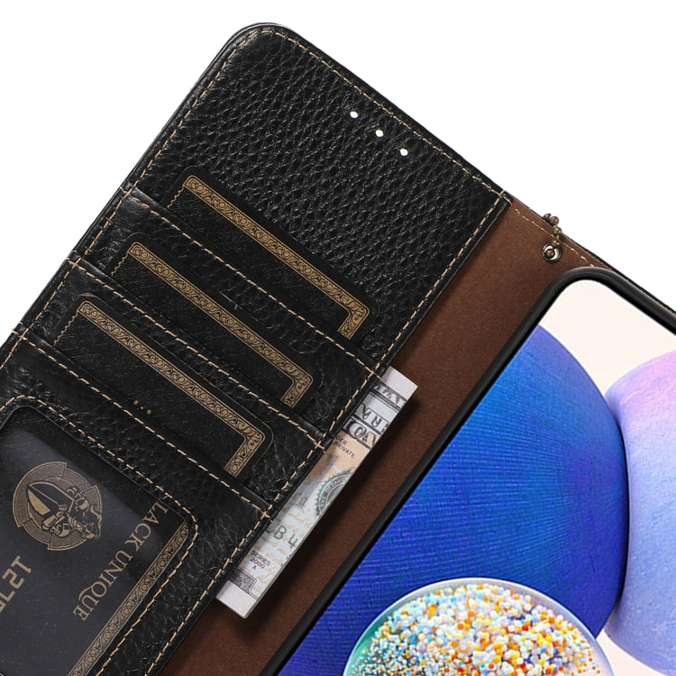 For Google Pixel 10 / 9 Genuine Leather Litchi Texture RFID Leather Phone Case(Black) - Google Cases by PMC TechLife | Online Shopping South Africa | PMC TechLife | Buy Now Pay Later Mobicred