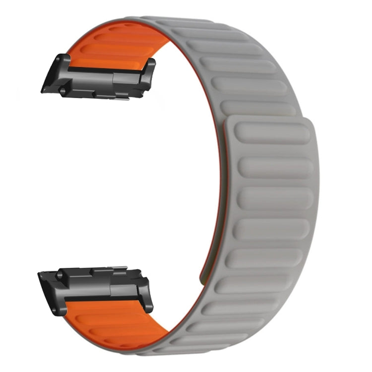 For Huawei Watch D Magnetic Silicone Watch Band(Grey Orange) - Watch Bands by PMC TechLife | Online Shopping South Africa | PMC TechLife