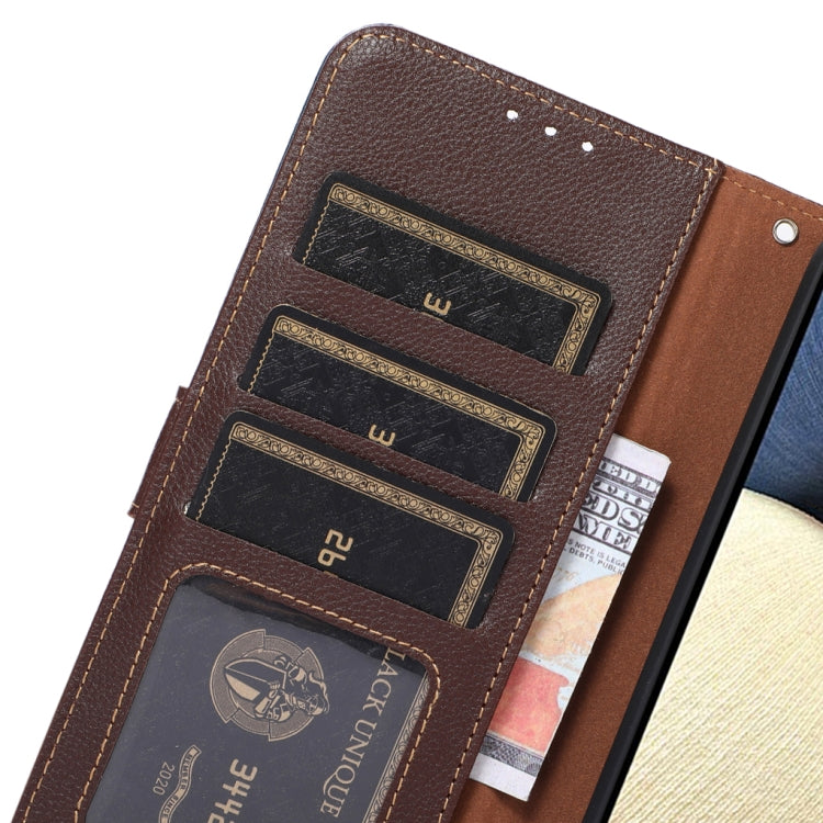 For Google Pixel 9 Pro KHAZNEH Litchi Texture Leather RFID Phone Case(Brown) - Google Cases by PMC TechLife | Online Shopping South Africa | PMC TechLife | Buy Now Pay Later Mobicred