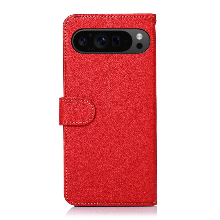 For Google Pixel 9 KHAZNEH Litchi Texture Leather RFID Phone Case(Red) - Google Cases by PMC TechLife | Online Shopping South Africa | PMC TechLife | Buy Now Pay Later Mobicred