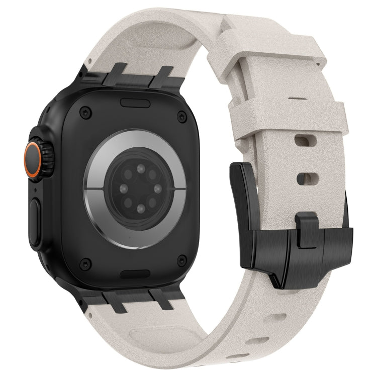 For Apple Watch Ultra 49mm Stone Grain Liquid Silicone Watch Band(Black Starlight) - Watch Bands by PMC TechLife | Online Shopping South Africa | PMC TechLife
