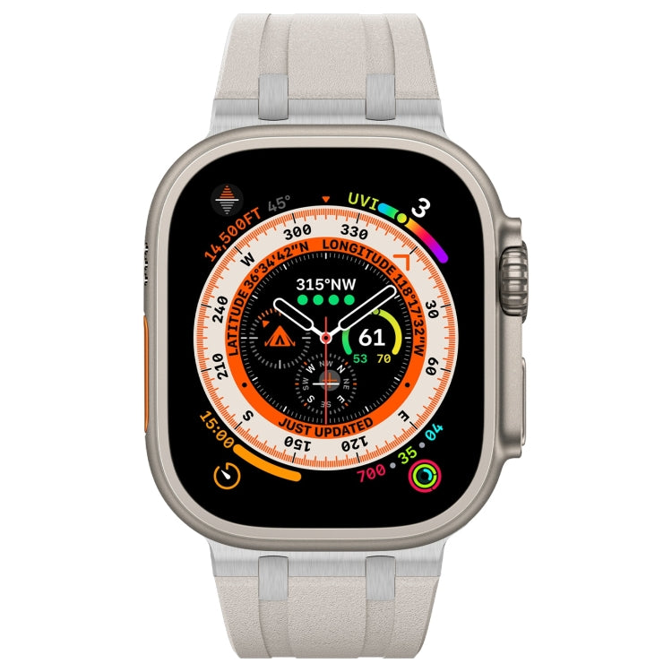 For Apple Watch SE 44mm Stone Grain Liquid Silicone Watch Band(Silver Starlight) - Watch Bands by PMC TechLife | Online Shopping South Africa | PMC TechLife