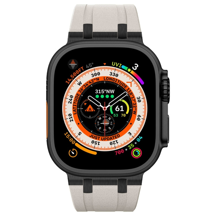For Apple Watch Series 6 44mm Stone Grain Liquid Silicone Watch Band(Black Starlight) - Watch Bands by PMC TechLife | Online Shopping South Africa | PMC TechLife