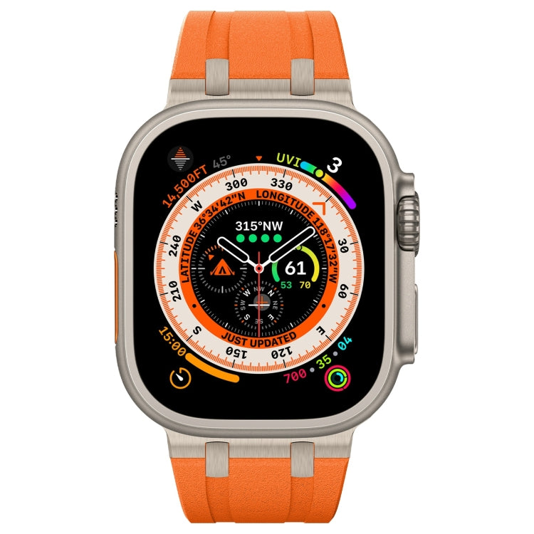 For Apple Watch Series 6 44mm Stone Grain Liquid Silicone Watch Band(Titanium Orange) - Watch Bands by PMC Jewellery | Online Shopping South Africa | PMC Jewellery