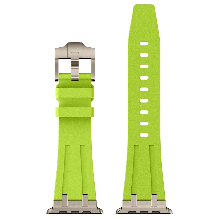 For Apple Watch Series 4 44mm Stone Grain Liquid Silicone Watch Band(Titanium Green) - Watch Bands by PMC TechLife | Online Shopping South Africa | PMC TechLife