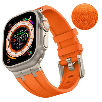 For Apple Watch Series 3 42mm Stone Grain Liquid Silicone Watch Band(Titanium Orange) - Watch Bands by PMC Jewellery | Online Shopping South Africa | PMC Jewellery