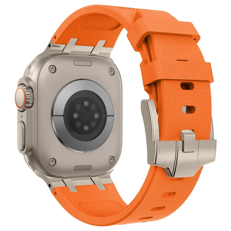 For Apple Watch Series 2 42mm Stone Grain Liquid Silicone Watch Band(Titanium Orange) - Watch Bands by PMC TechLife | Online Shopping South Africa | PMC TechLife