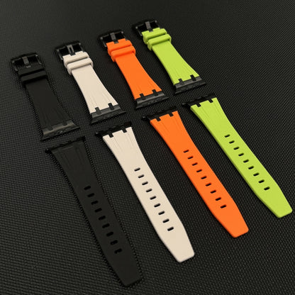 For Apple Watch Series 6 44mm Stone Grain Liquid Silicone Watch Band(Sliver Orange) - Watch Bands by PMC Jewellery | Online Shopping South Africa | PMC Jewellery