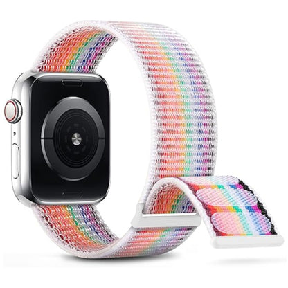 For Apple Watch SE 2022 40mm Dual Hook and Loop Nylon Watch Band(Rainbow) - Watch Bands by PMC Jewellery | Online Shopping South Africa | PMC Jewellery