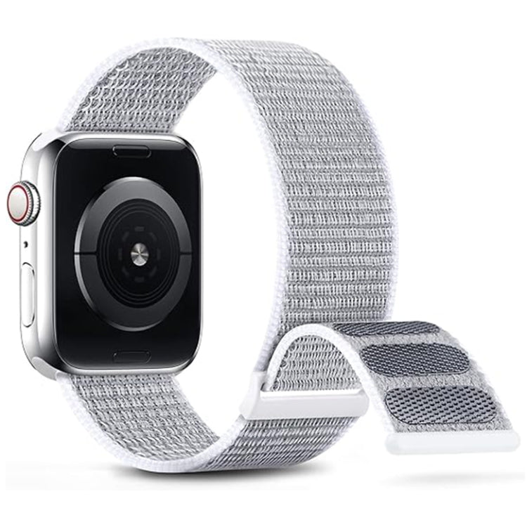 For Apple Watch Series 7 41mm Dual Hook and Loop Nylon Watch Band(Seashell) - Watch Bands by PMC TechLife | Online Shopping South Africa | PMC TechLife