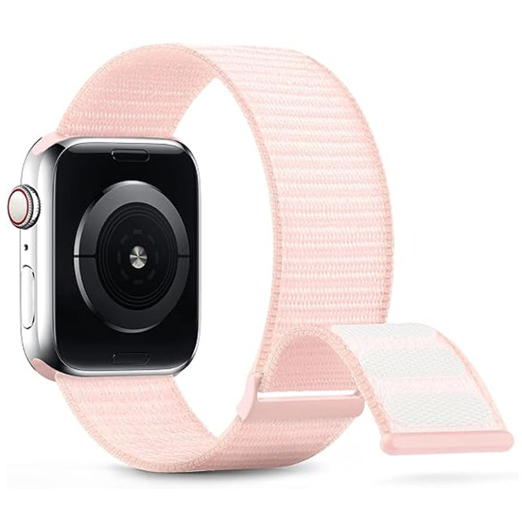 For Apple Watch 38mm Dual Hook and Loop Nylon Watch Band(Pearl Powder) - Watch Bands by PMC TechLife | Online Shopping South Africa | PMC TechLife