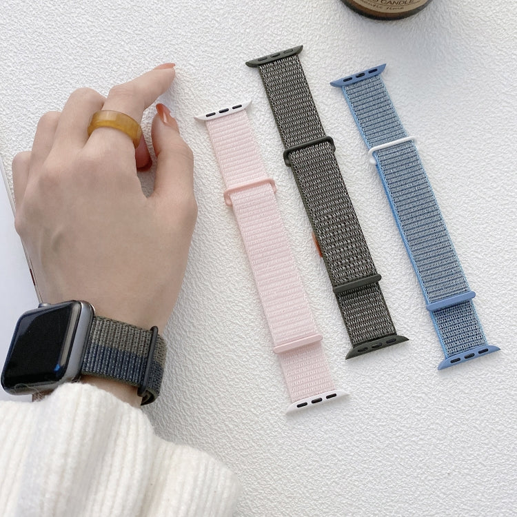 For Apple Watch Series 4 40mm Dual Hook and Loop Nylon Watch Band(Reflective Black) - Watch Bands by PMC TechLife | Online Shopping South Africa | PMC TechLife