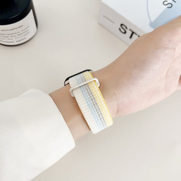 For Apple Watch Series 3 42mm Dual Hook and Loop Nylon Watch Band(Seashell) - Watch Bands by PMC TechLife | Online Shopping South Africa | PMC TechLife
