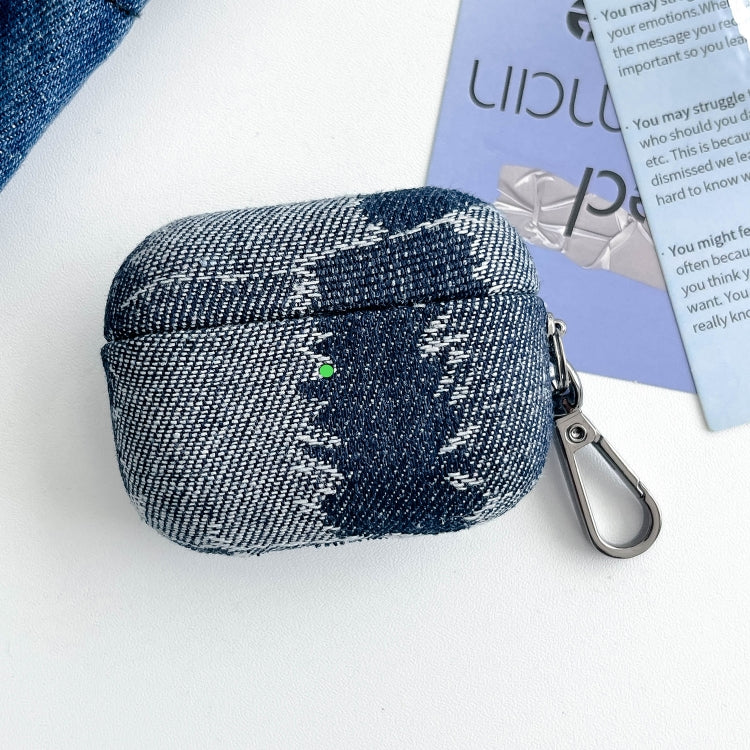 For AirPods Pro 2 Stitching Denim Cloth Bluetooth Earphone Protective Case(Light Color Lightning) - For AirPods Pro 2 by PMC Jewellery | Online Shopping South Africa | PMC Jewellery | Buy Now Pay Later Mobicred