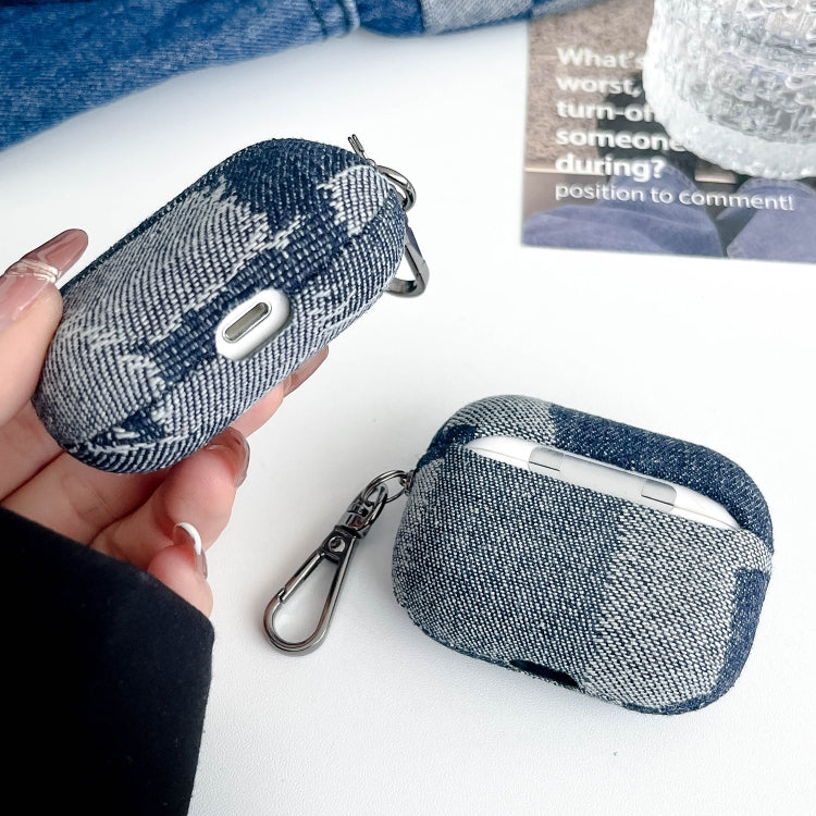 For AirPods Pro Stitching Denim Cloth Bluetooth Earphone Protective Case(Dark Color Irregular) - For AirPods Pro by PMC Jewellery | Online Shopping South Africa | PMC Jewellery | Buy Now Pay Later Mobicred