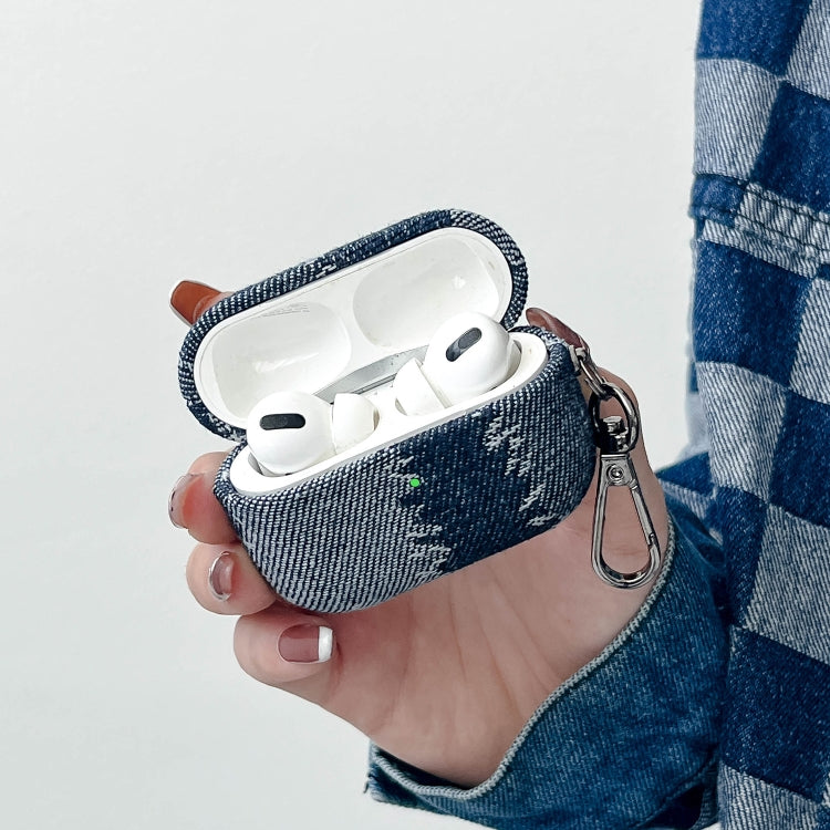 For AirPods 3 Stitching Denim Cloth Bluetooth Earphone Protective Case(Dark Color Lightning) - For AirPods 3 by PMC Jewellery | Online Shopping South Africa | PMC Jewellery | Buy Now Pay Later Mobicred