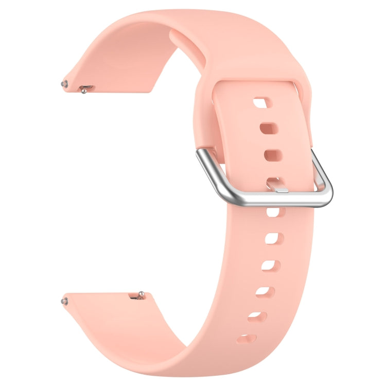 For Xiaomi Watch 2 Solid Color Metal Silver Buckle Silicone Watch Band, Size: S(Light Pink) - Watch Bands by PMC TechLife | Online Shopping South Africa | PMC TechLife