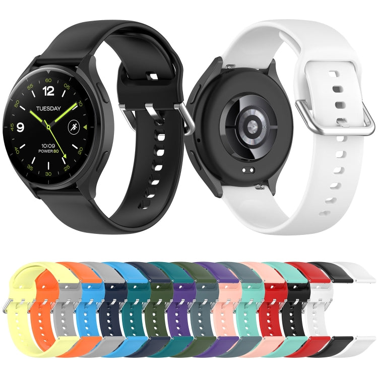 For Xiaomi Watch 2 Solid Color Metal Silver Buckle Silicone Watch Band, Size: S(Black) - Watch Bands by PMC TechLife | Online Shopping South Africa | PMC TechLife