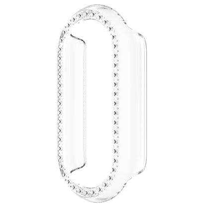 For Xiaomi Mi Band 8 Diamond Half Pack Hollow PC Watch Protective Case(Transparent) - Watch Cases by PMC Jewellery | Online Shopping South Africa | PMC Jewellery