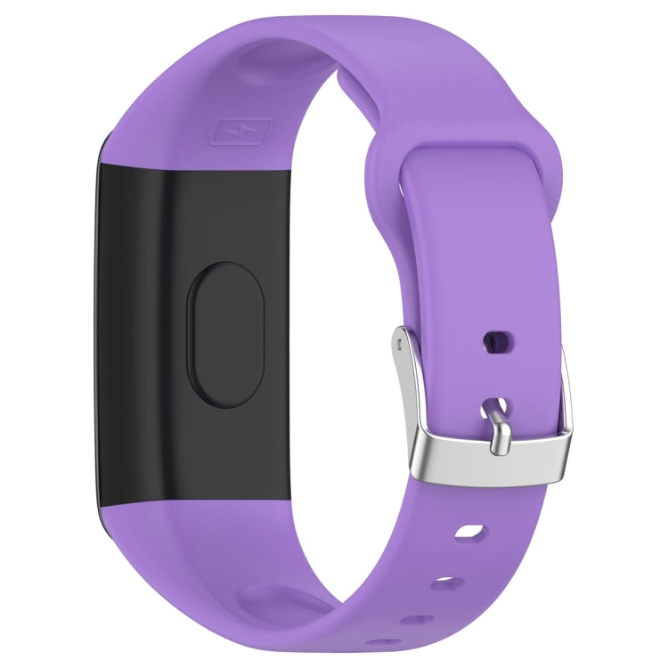 For Mambo Band 6S Solid Color Silver Buckle Silicone Watch Band(Purple) - Watch Bands by PMC TechLife | Online Shopping South Africa | PMC TechLife