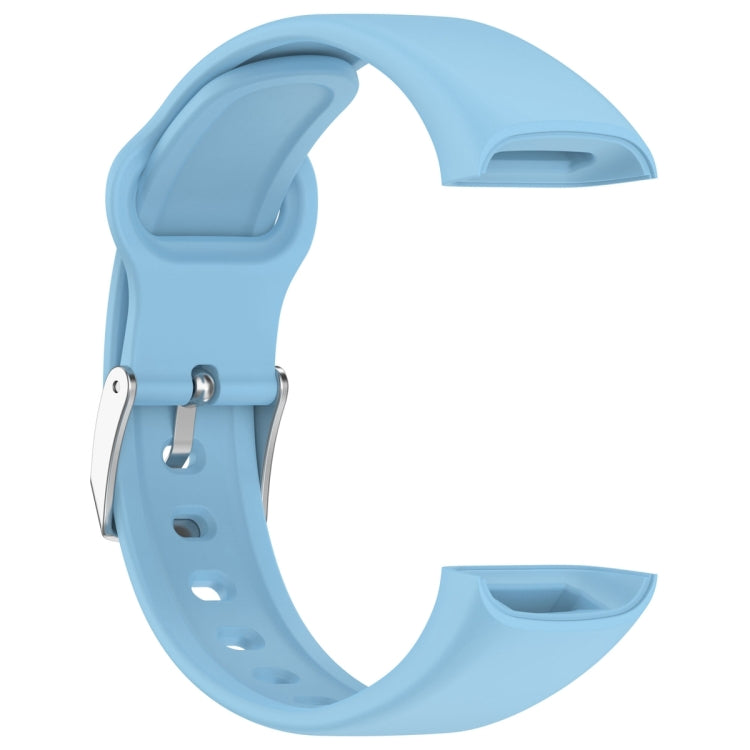 For Mambo Band 6S Solid Color Silver Buckle Silicone Watch Band(Light Blue) - Watch Bands by PMC Jewellery | Online Shopping South Africa | PMC Jewellery