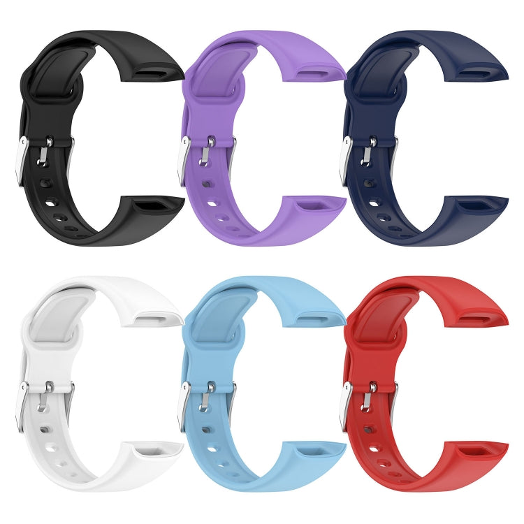For Mambo Band 6S Solid Color Silver Buckle Silicone Watch Band(Black) - Watch Bands by PMC TechLife | Online Shopping South Africa | PMC TechLife
