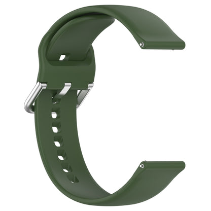 For CMF Watch Pro D395 22mm Solid Color Silver Buckle Silicone Watch Band, Size:L(Army Green) - Watch Bands by PMC Jewellery | Online Shopping South Africa | PMC Jewellery