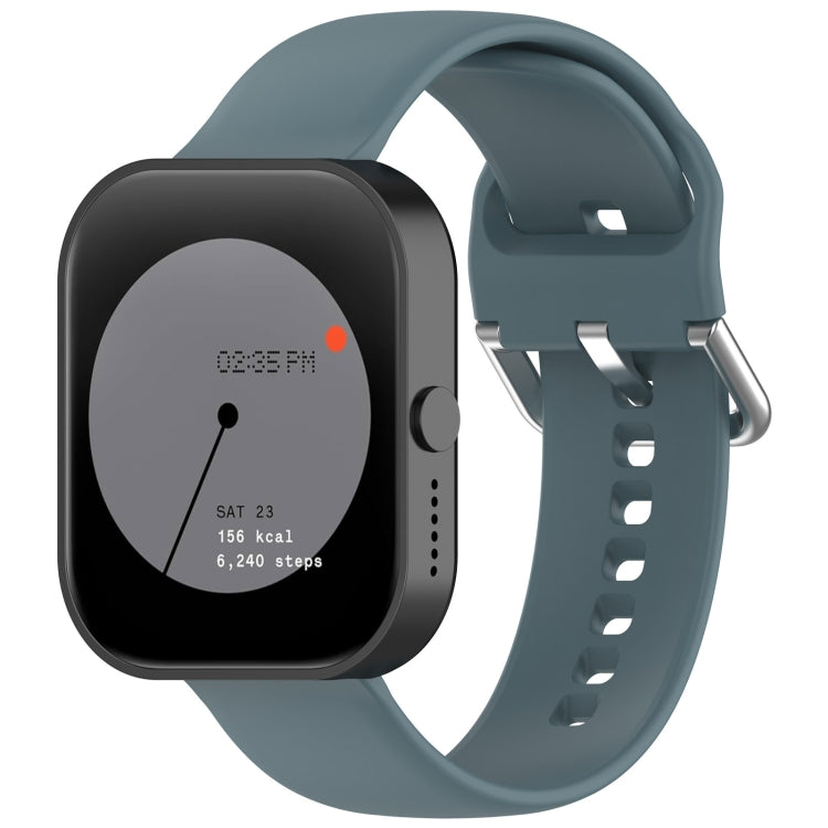For CMF Watch Pro D395 22mm Solid Color Silver Buckle Silicone Watch Band, Size:L(Rock Blue) - Watch Bands by PMC TechLife | Online Shopping South Africa | PMC TechLife