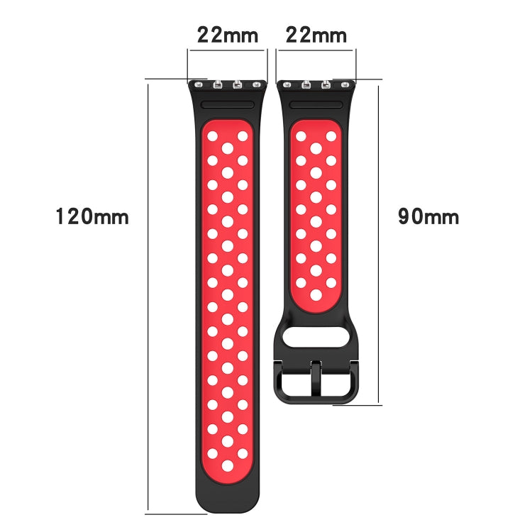 For Samsung Galaxy Fit 3 Two Color Breathable Silicone Watch Band(Midnight Blue White) - Watch Bands by PMC TechLife | Online Shopping South Africa | PMC TechLife