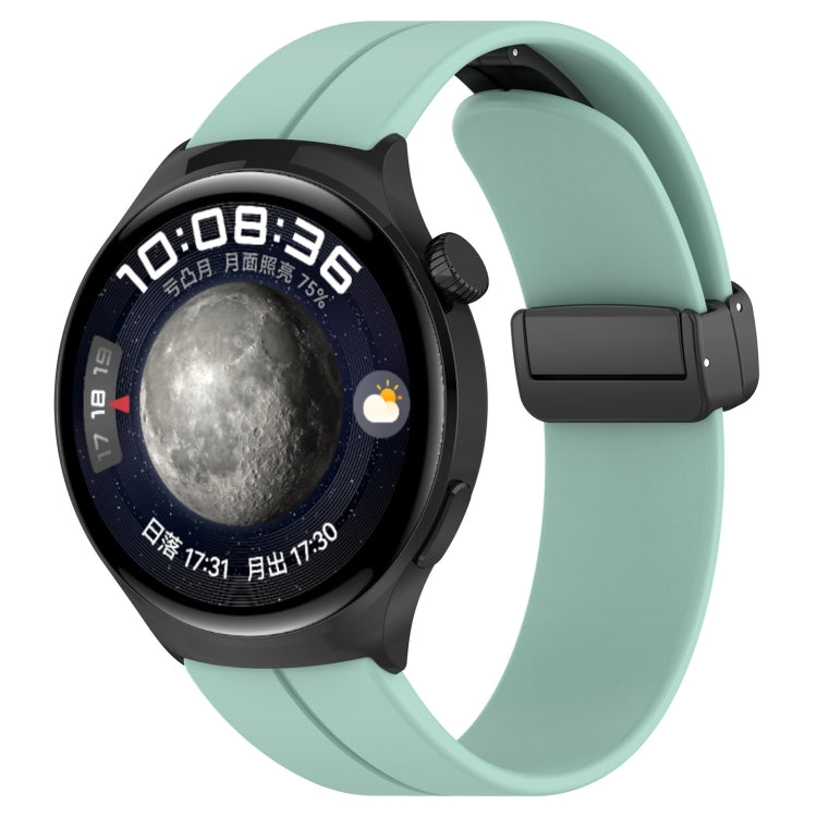 18mm Groove Folding Black Buckle Silicone Watch Band(Teal) - 18mm Bands by PMC TechLife | Online Shopping South Africa | PMC TechLife | Buy Now Pay Later Mobicred