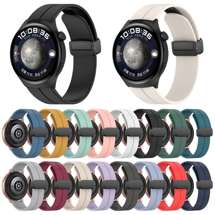 18mm Groove Folding Black Buckle Silicone Watch Band(White) - 18mm Bands by PMC TechLife | Online Shopping South Africa | PMC TechLife | Buy Now Pay Later Mobicred