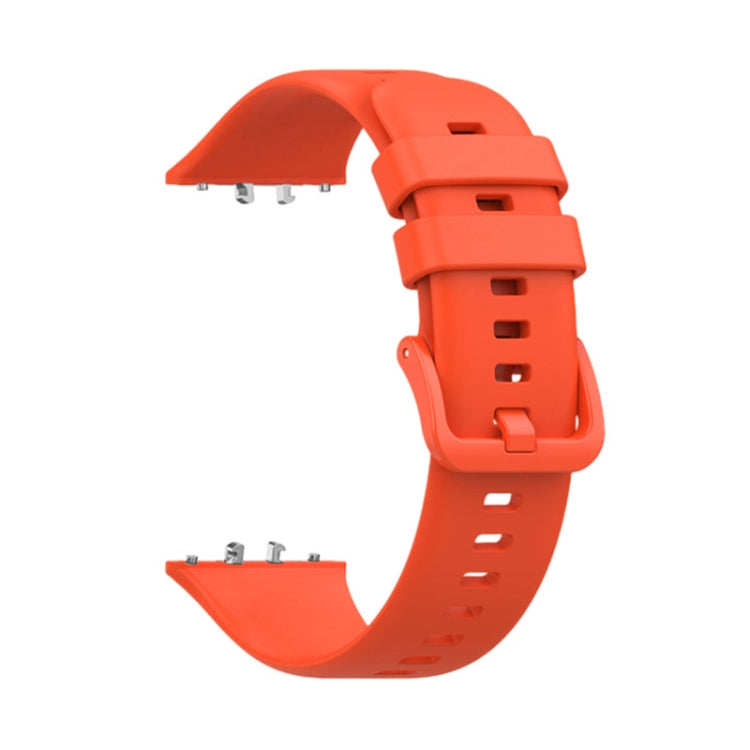 For Samsung Galaxy Fit 3 Solid Color Buckle Silicone Watch Band(Orange) - Watch Bands by PMC Jewellery | Online Shopping South Africa | PMC Jewellery