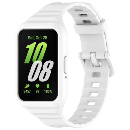 For Samsung Galaxy Fit 3 Solid Color Integrated TPU Watch Band(White) - Watch Bands by PMC Jewellery | Online Shopping South Africa | PMC Jewellery